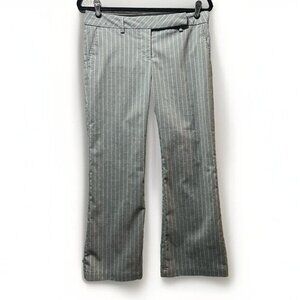 Y2K 90s Dress Pants‎ Medium Gray Pinstripe Wide Straight Leg Low Rise Be Cool